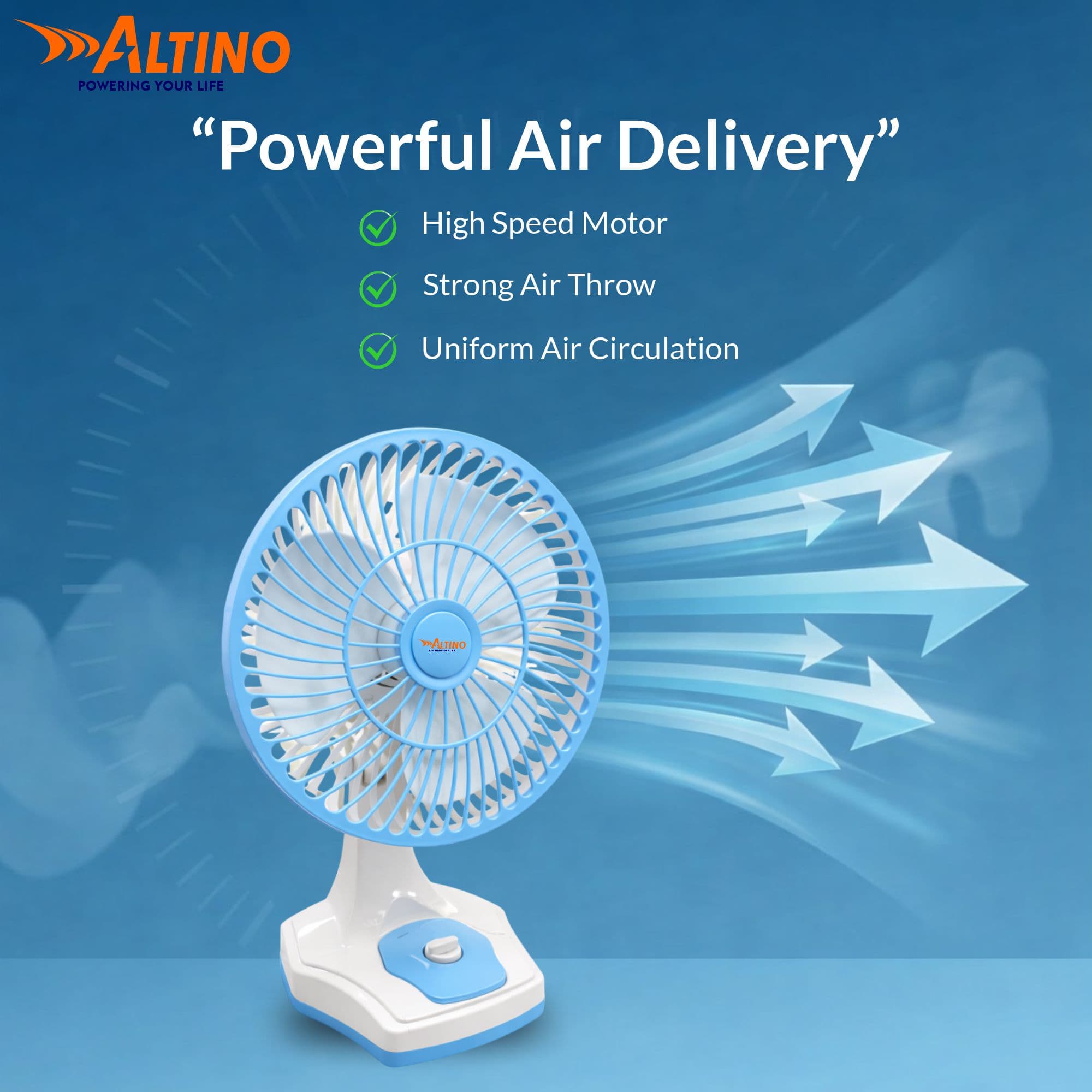 Table Fan - Table Fan - Blue view 2