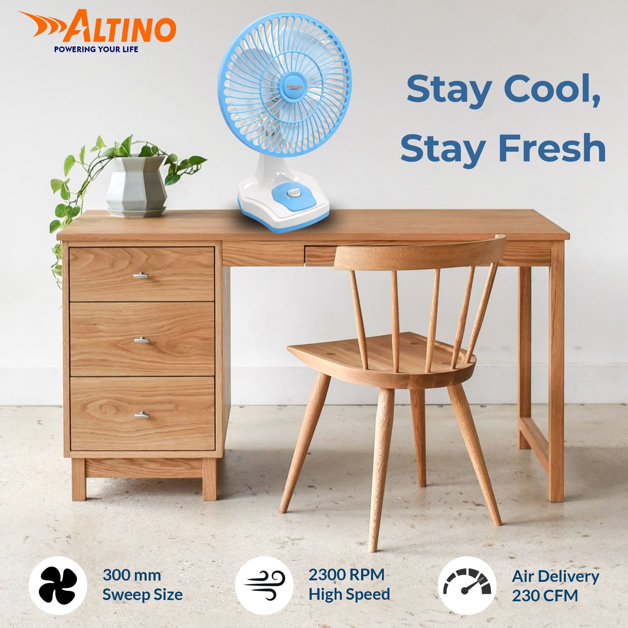 Table Fan - Table Fan - Blue view 5